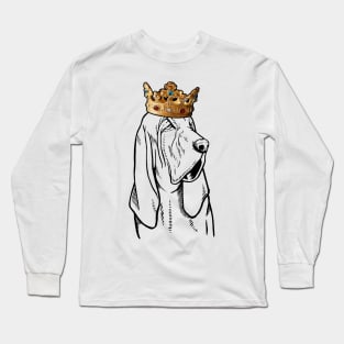 Bloodhound Dog King Queen Wearing Crown Long Sleeve T-Shirt